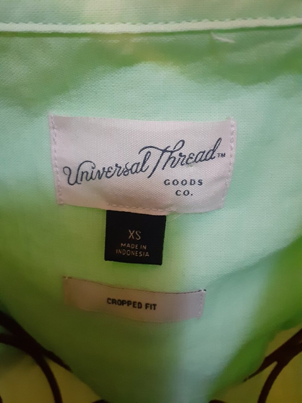 Universal Thread Co lime green cropped fit Long sleeved collared shirt XS - Picture 11 of 15